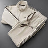 Autumn Winter warm sports Men Sets suit for men zipper stand-up collar cardigan jacket straight leg sweatpants two-piece set