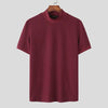 Tight T-shirt Casual Streetwear Textured High-neck Solid
