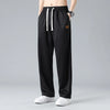 Ice Silk Wide Leg Pants Men's Summer Drapey Straight Leg Casual Sports Leisure able S Loose Fit Long Trousers