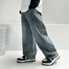 Boys version straight jeans street style 2025 new jeans medium and big children handsome street straight wide-leg 4 -12Y