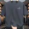Men's Summer Cotton Fashionable Casual Sports Loose Plus Size Personalized Letter Printed Round Neck Short Sleeved T-shirt