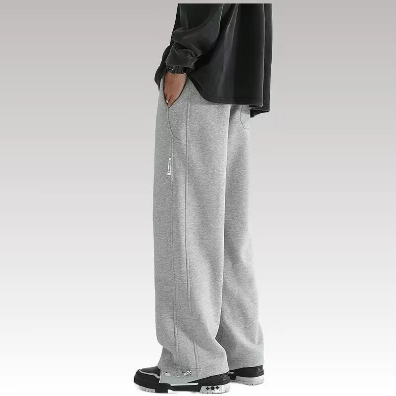 Loose Fit Joggers for Men Straight Wide Leg Pants Casual Drawstring Trousers Men Soft Comfortable Spring Fall Pants