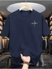 Men's Summer Cotton Fashionable Casual Sports Loose Plus Size Personalized Letter Printed Round Neck Short Sleeved T-shirt