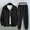 Men's Stripe Sets Plus Size 10XL 11XL Cargo Shirts Pants Male Autumn Winter Thick Suits Fashion Casual Jacket Sets Big Size 10XL