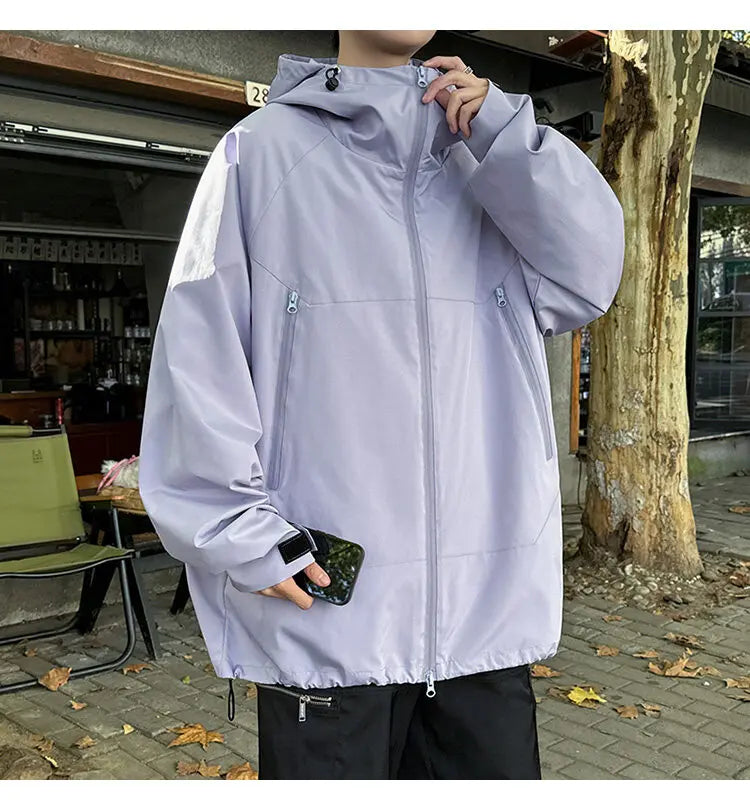 Hooded jacket man Spring zipper Windbreaker