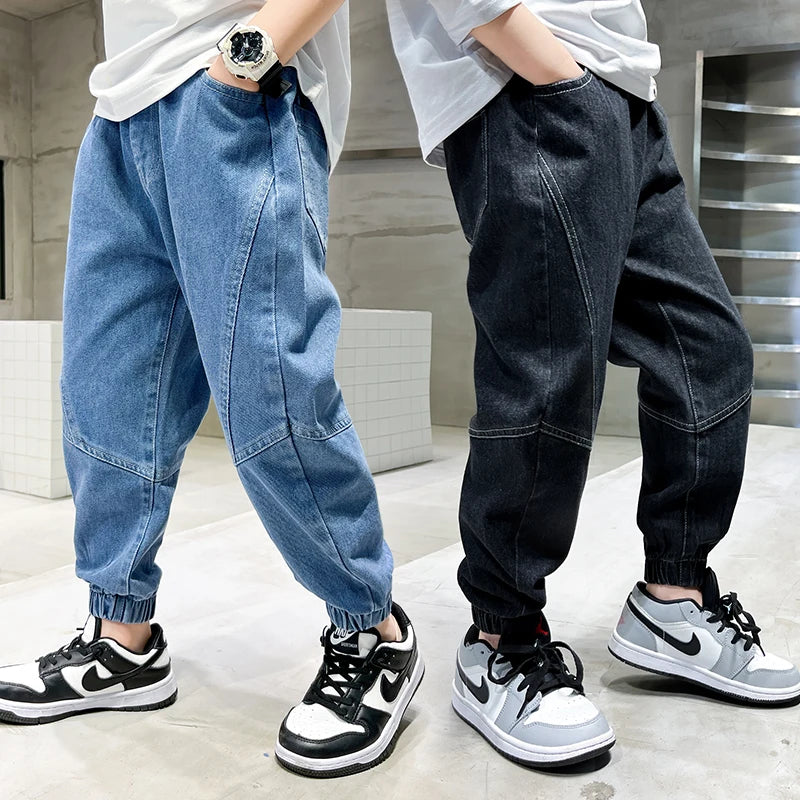 Big boy jeans, children's clothing, casual fashion, cool children's pants, boys' pants, boys' Baggy summer clothing, teenagers