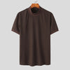 Tight T-shirt Casual Streetwear Textured High-neck Solid