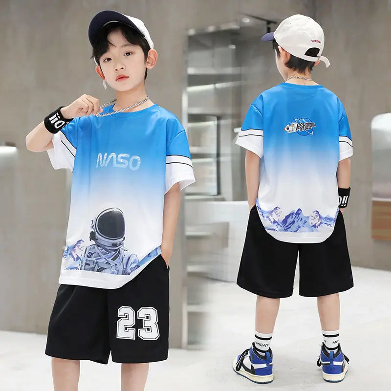 Boys Summer Quick-dry Basketball Jersey Sports suit