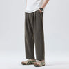 Spring Summer Casual Pant Men Elastic Waist Loose Casual Wide Leg Ankle-length Suit Pant Man Vintage Baggy Pants Trousers