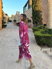 Women Printed V-neck Mesh Thin Maxi Dresses