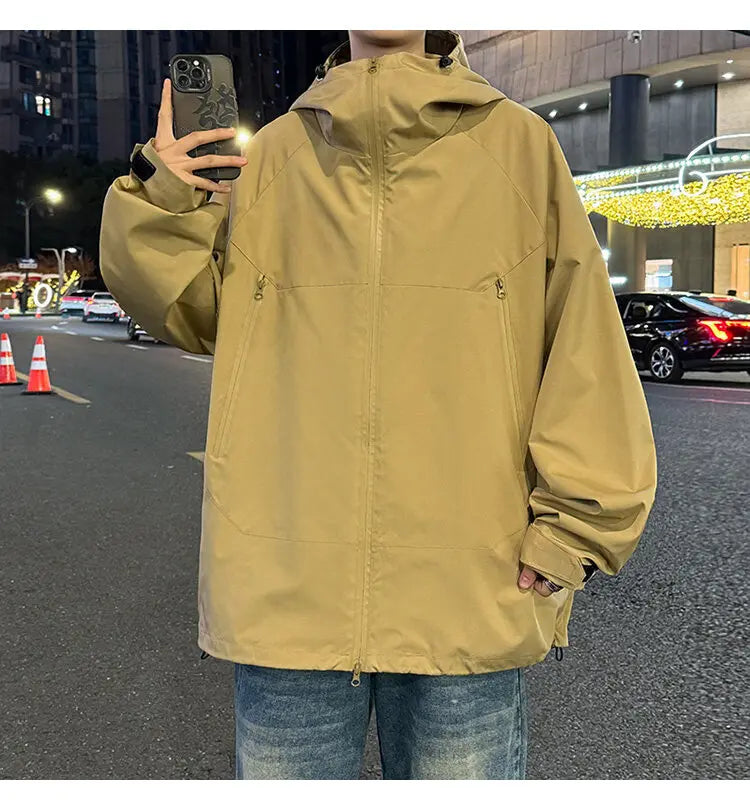Hooded jacket man Spring zipper Windbreaker