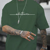 Summer men's 100% pure   sports and casual loose fit plus size letter printed comfortable round neck short sleeved T-shirt