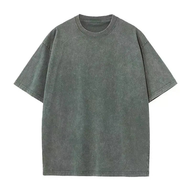Earth Color Batik Old Retro T-shirt Washed Short Sleeves