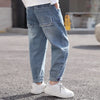 IENENS Spring Light Blue Children's Jeans Boy Denim Trousers Kids Clothes Baby Boys Elastic Waist Pants Slim Jeans For Boy