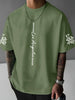 The 2025 summer new men's T-shirt is a casual fashionable and creative line letter print round-neck T-shirt with polyester men