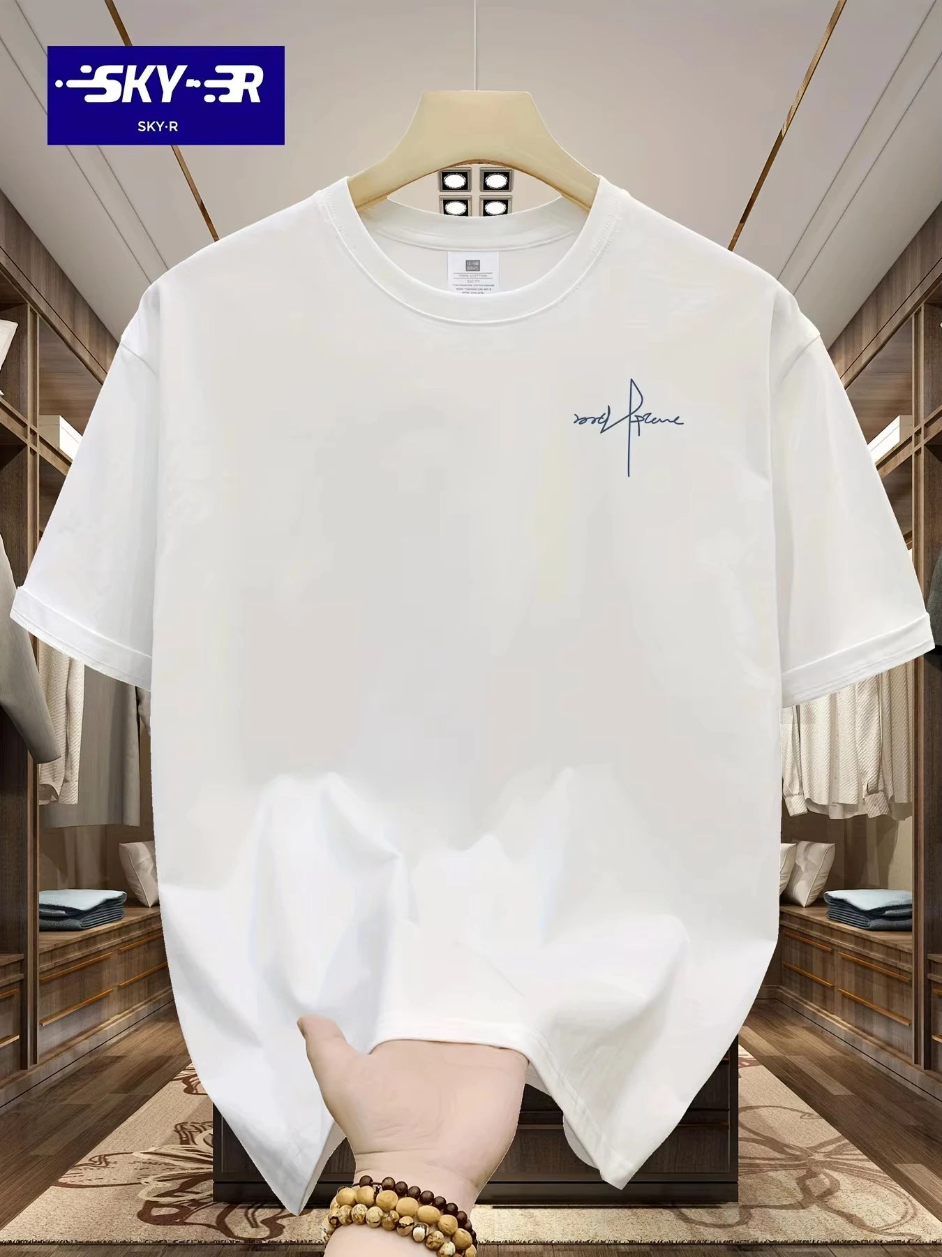 Summer Men's 100% Cotton Casual Sports Loose Letter Pattern Printed Comfortable Short Sleeve T-shirt Top Men Clothing T-Shirts