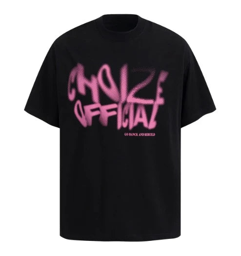 2025 Fashion 100% Cotton Men's and Women's T-shirt CHOICE Letter and Graffiti Style Pattern Printed Casual T-shirt