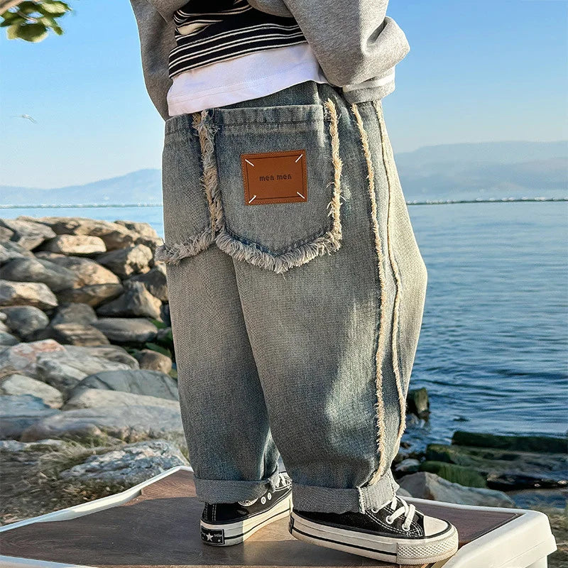 Boys Jean Pants Long Trousers Denim 2025 Vintage Spring Autumn Baby's Kids Teenagers High Quality School Children's Clothing
