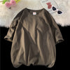 Summer Men's Heavy T Shirt Casual Solid Short Sleeve Basic Tee Women 100% Cotton 260gsm 9.17oz Oversized O Neck Hip-Hop Tops
