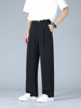 Summer Men's Pants Big Size Light Cool Polyester Straight Suit Pants Loose Fit Banding Slacks Men Business Casual Trousers 8XL
