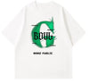 Fashionable and versatile art letter printed pattern T-shirt casual loose short sleeved T-shirt 100% pure cotton comfortable