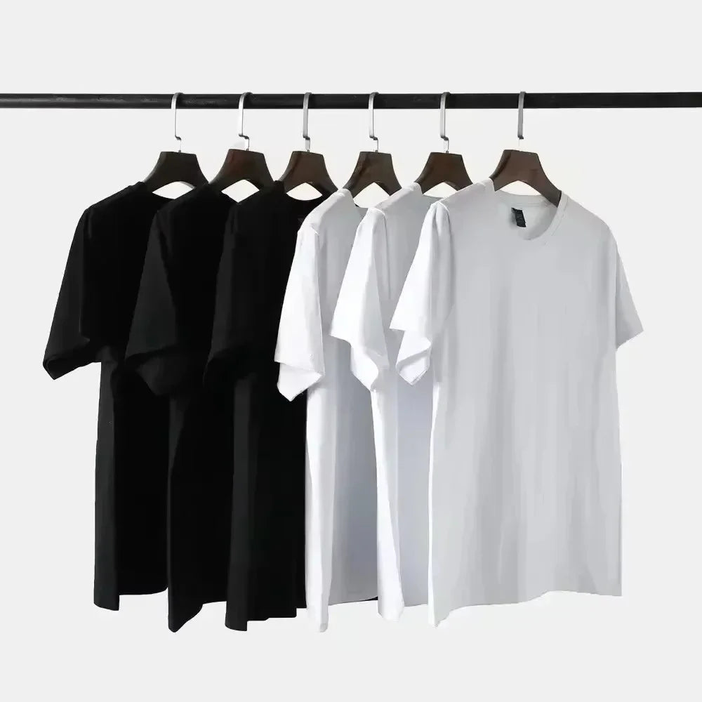 Men's Summer Cotton Fashionable Casual Sports Loose Plus Size Personalized Letter Printed Round Neck Short Sleeved T-shirt