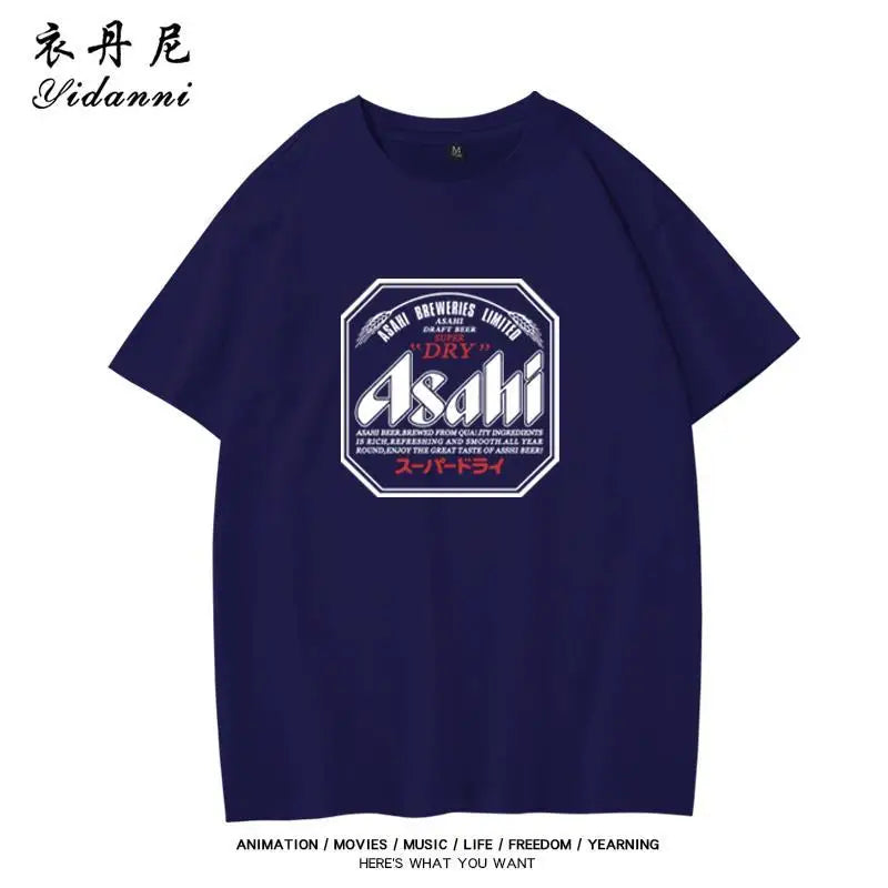 2025 New Summer Trend Brand Printed Cotton Short-sleeved T-shirts Men Women Loose Comfortable Sports Sweat-absorbing T-shirt
