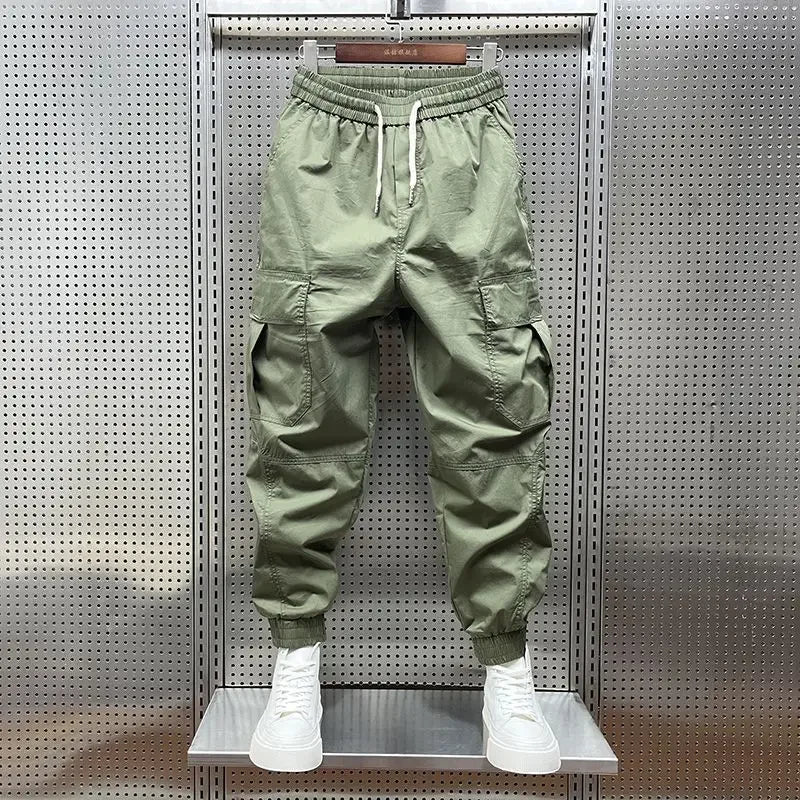 Summer Thin Outdoor Elastic Waist 2022 Overalls Cargo Men's Fashion Relaxed Casual Leg Track Autumn Youth Khaki Harem Pants