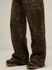 Tan Leopard Jeans Women Denim Female Oversize Pants