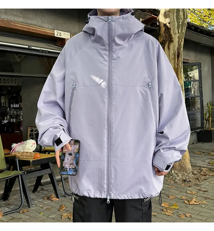 Hooded jacket man Spring zipper Windbreaker