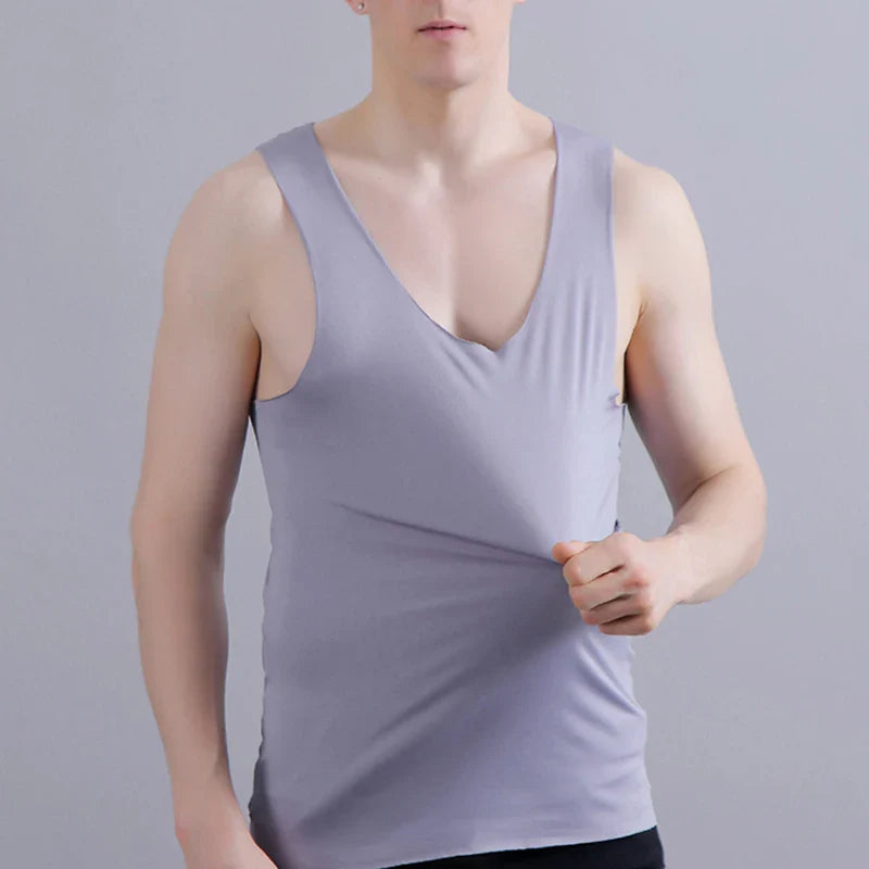 Silk Tank Tops Seamless Mens Sleeveless Vest