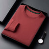 Men's Casual Waffle Round Neck T-shirt Breathable, Comfortable, and Fashionable Long Sleeved T-shirt