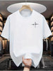 Men's Summer Cotton Fashionable Casual Sports Loose Plus Size Personalized Letter Printed Round Neck Short Sleeved T-shirt