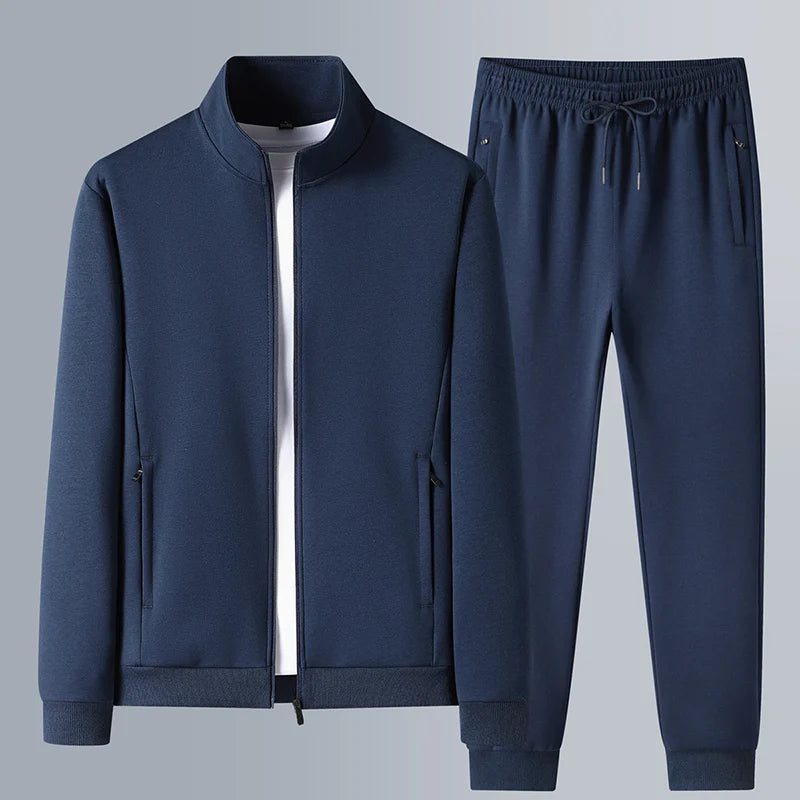 Men Set Large Size Fashion New Autumn Spring Suit Sweatshirt Sweatpants Male Tracksuit Jacket+pants Running Jogging Men's Set