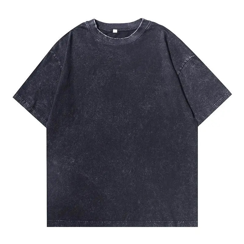 Earth Color Batik Old Retro T-shirt Washed Short Sleeves