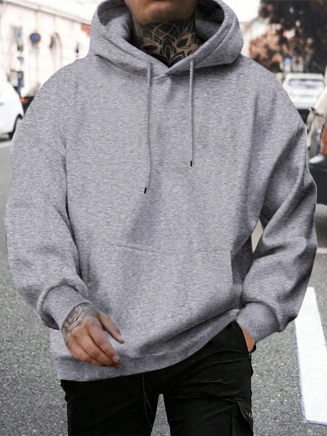 Men's Fashion Creative Basics Pullover Sweatshirt, Casual Sports Commuter All-Match Loose Fit Round Neck Unisex Long Sleeve