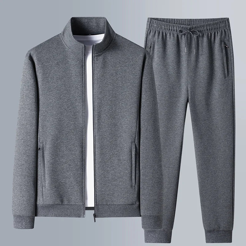 Men Set Large Size Fashion New Autumn Spring Suit Sweatshirt Sweatpants Male Tracksuit Jacket+pants Running Jogging Men's Set