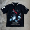 Gothic Harajuku Retro Streetwear Graphic Top Hip Hop Punk Casual Polo Shirt Men High Street Casual Cotton Lapel Short Sleeves