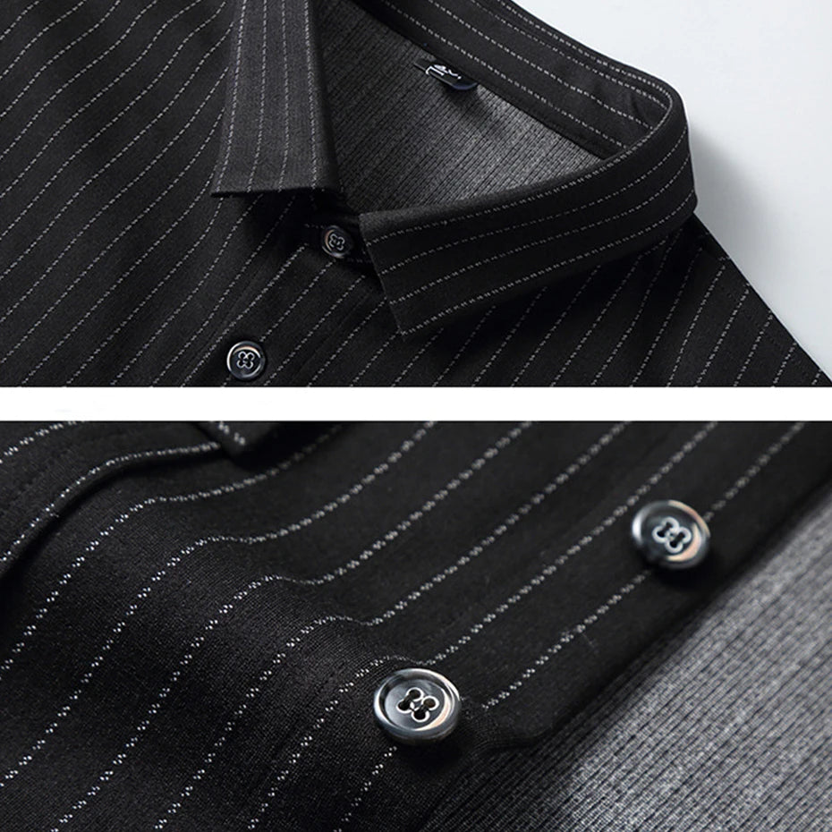 Men's Stripe Sets Plus Size 10XL 11XL Cargo Shirts Pants Male Autumn Winter Thick Suits Fashion Casual Jacket Sets Big Size 10XL