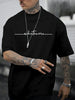 Summer men's 100% pure   sports and casual loose fit plus size letter printed comfortable round neck short sleeved T-shirt