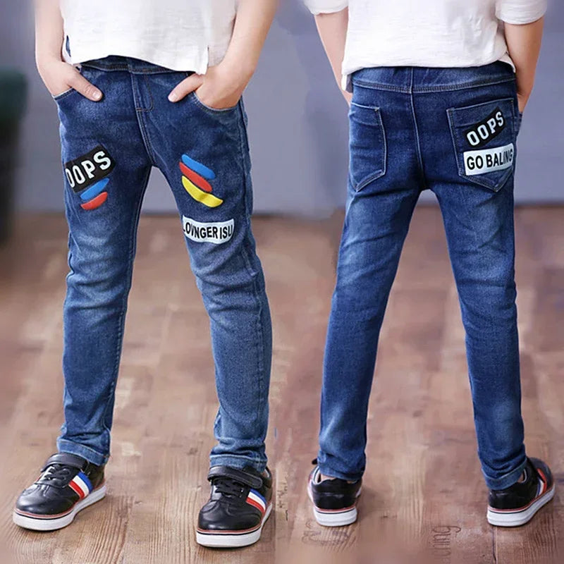 DIIMUU Kids Skinny Jeans Boys Denim Clothing Bottoms Casual Trousers Children Clothes Pants Infant Toddler Garments Jean