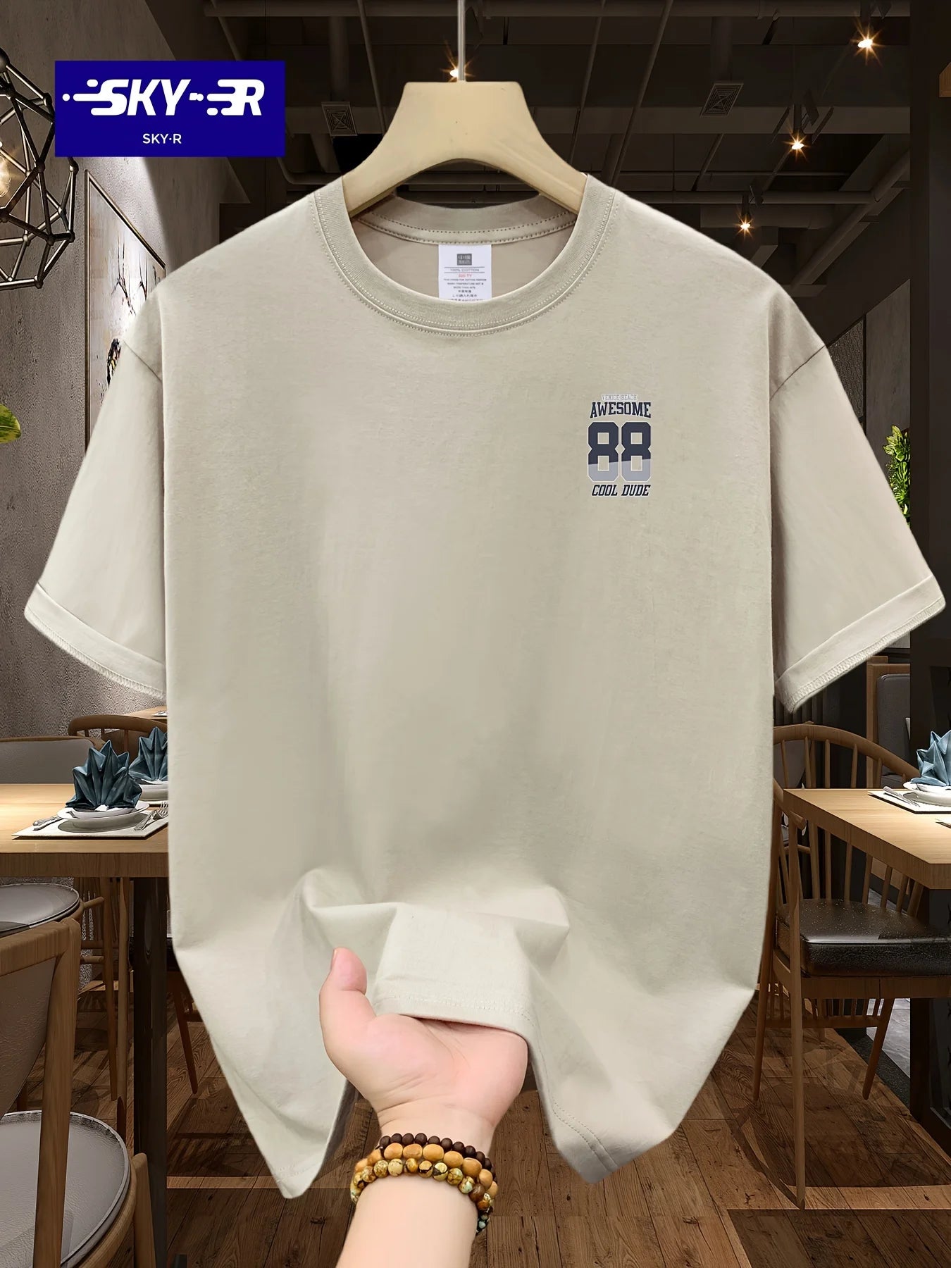Men's summer 100 cotton fashionable casual loose solid color multi-color optional sports round neck short sleeved T-shirt top