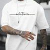 Summer men's 100% pure   sports and casual loose fit plus size letter printed comfortable round neck short sleeved T-shirt