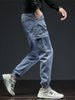 Spring Summer Black Blue Cargo Jeans Men Streetwear Denim Jogger Pants Men Baggy Harem Jean Trousers Harem Jean Trousers