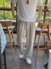 Linen Thin Casual Pants Men Summer New Sle Japanese Lazy Loose Drape Simple Pure Color Straight Leg Pants Breathable