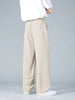 Summer Men's Pants Big Size Light Cool Polyester Straight Suit Pants Loose Fit Banding Slacks Men Business Casual Trousers 8XL