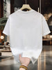 Men's summer 100 cotton fashionable casual loose plus size shark pattern printed sports round neck short sleeved T-shirt top