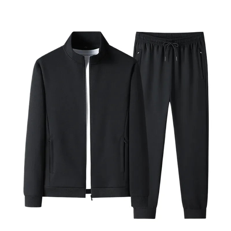 Men Set Large Size Fashion New Autumn Spring Suit Sweatshirt Sweatpants Male Tracksuit Jacket+pants Running Jogging Men's Set