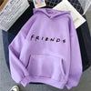 Spring Autumn Men Letter Printing Hoodie Fashion Friends Clothing Casual Hooded Tops Oversized Streetwear Male Solid Color