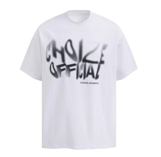 2025 Fashion 100% Cotton Men's and Women's T-shirt CHOICE Letter and Graffiti Style Pattern Printed Casual T-shirt